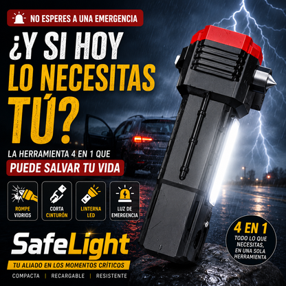 SafeLight™ – KIT de Emergencia Recargable - Linterna 4 en 1