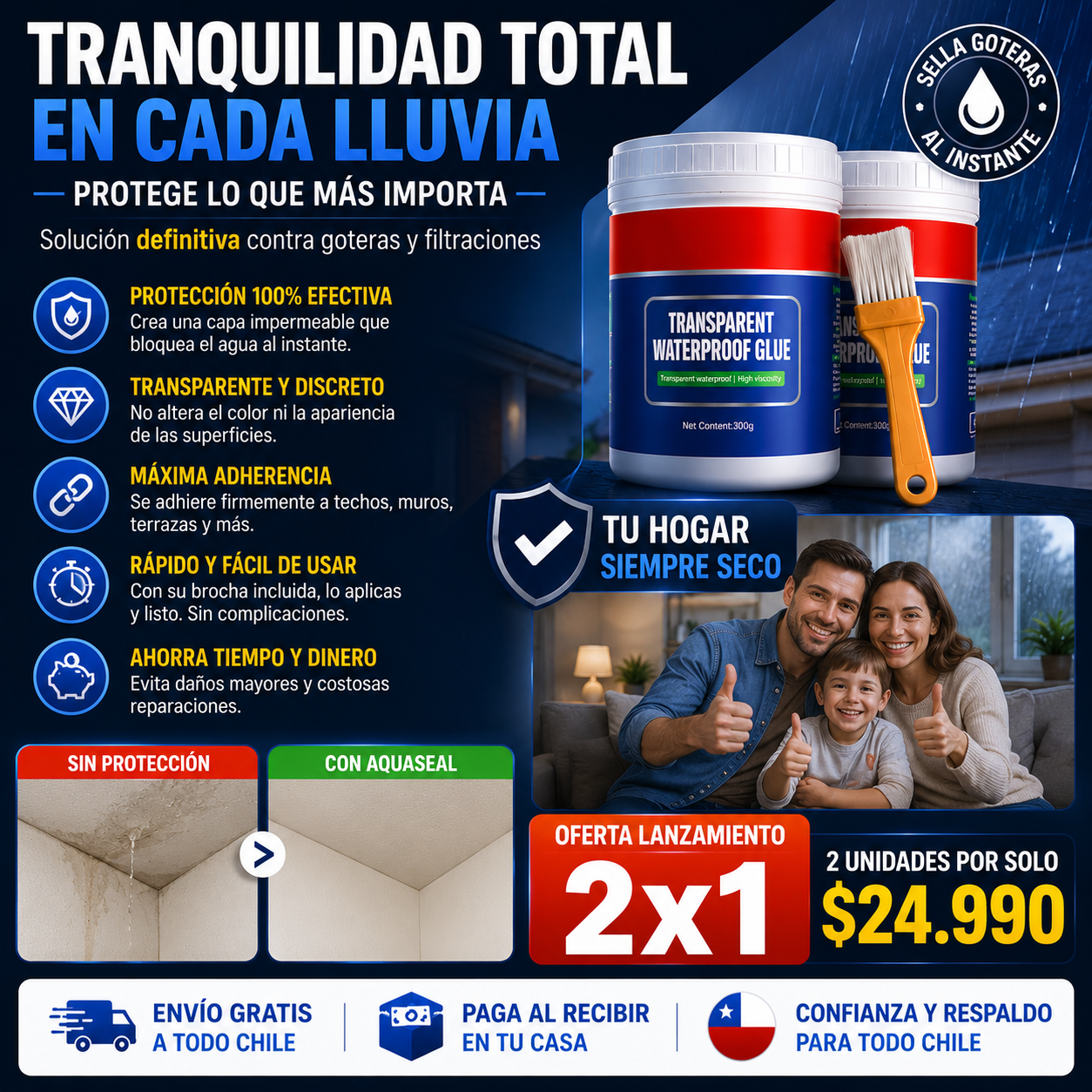 AquaBlock™– Impermeabilizante Transparente Antigoteras